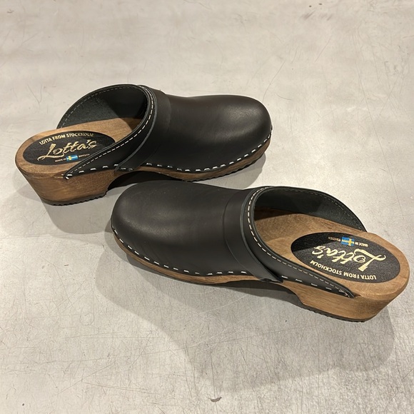 Lotta From Stockholm Black Leather Clogs - Picture 6 of 7